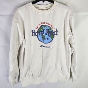 Hard Rock Cafe Honolulu Save the Planet Sweatshirt Pullover Sz L Gorpcore Winter